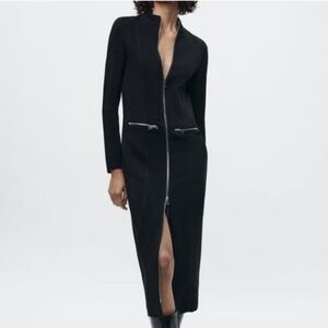 ZARA ZIPPER MIDI DRESS ZW COLLECTION XS